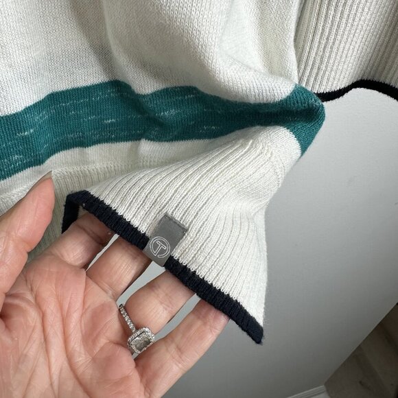 Talbots Sweater Womens Large Multi Color Striped Coastal Casual Preppy - EUC - Picture 8 of 12